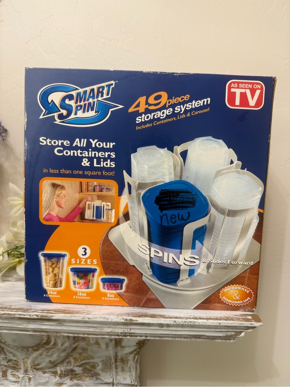 Smart Spin 49-Piece Storage System - Blue & White